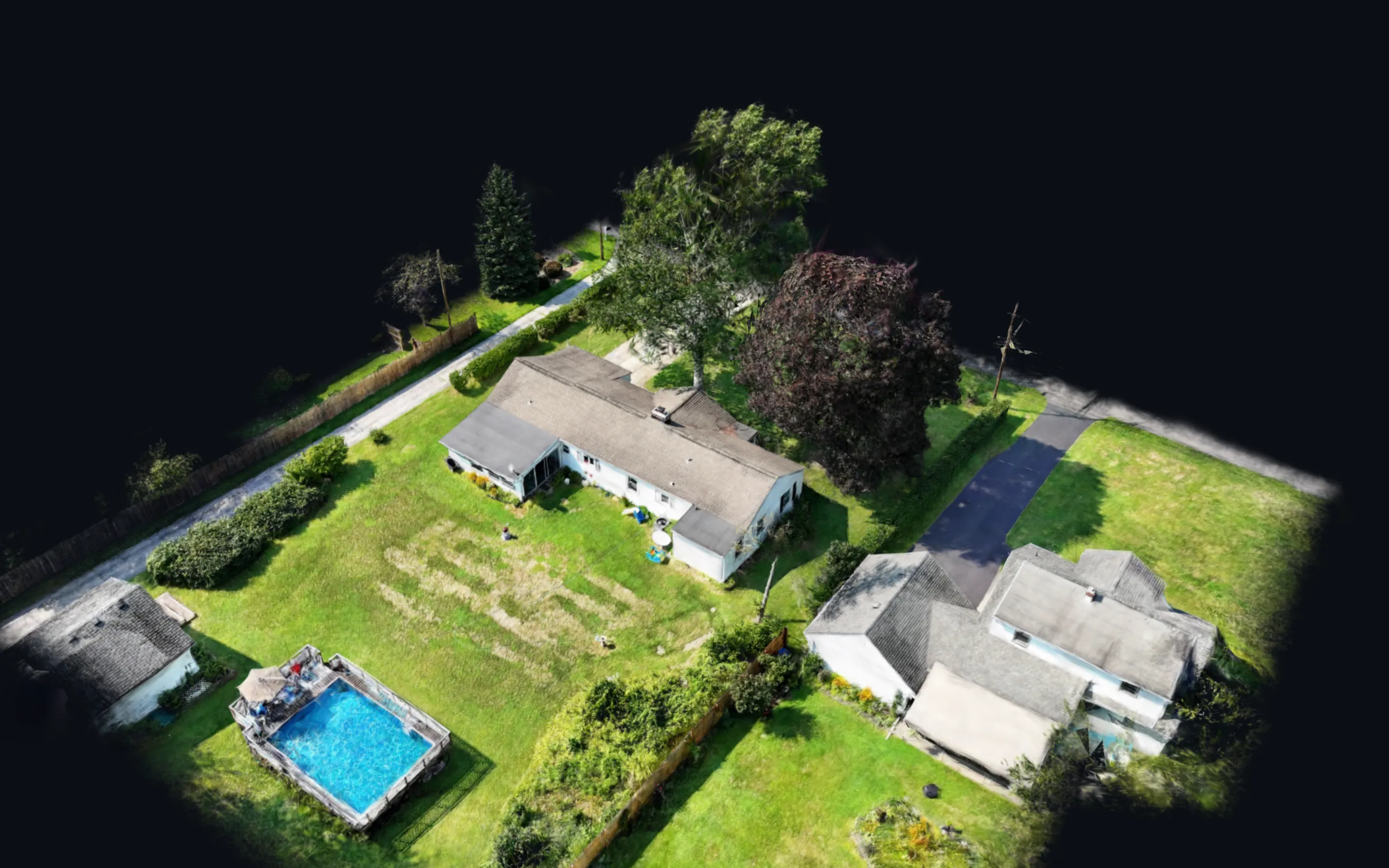 Neighborhood flyover, a 3D model from a drone capture